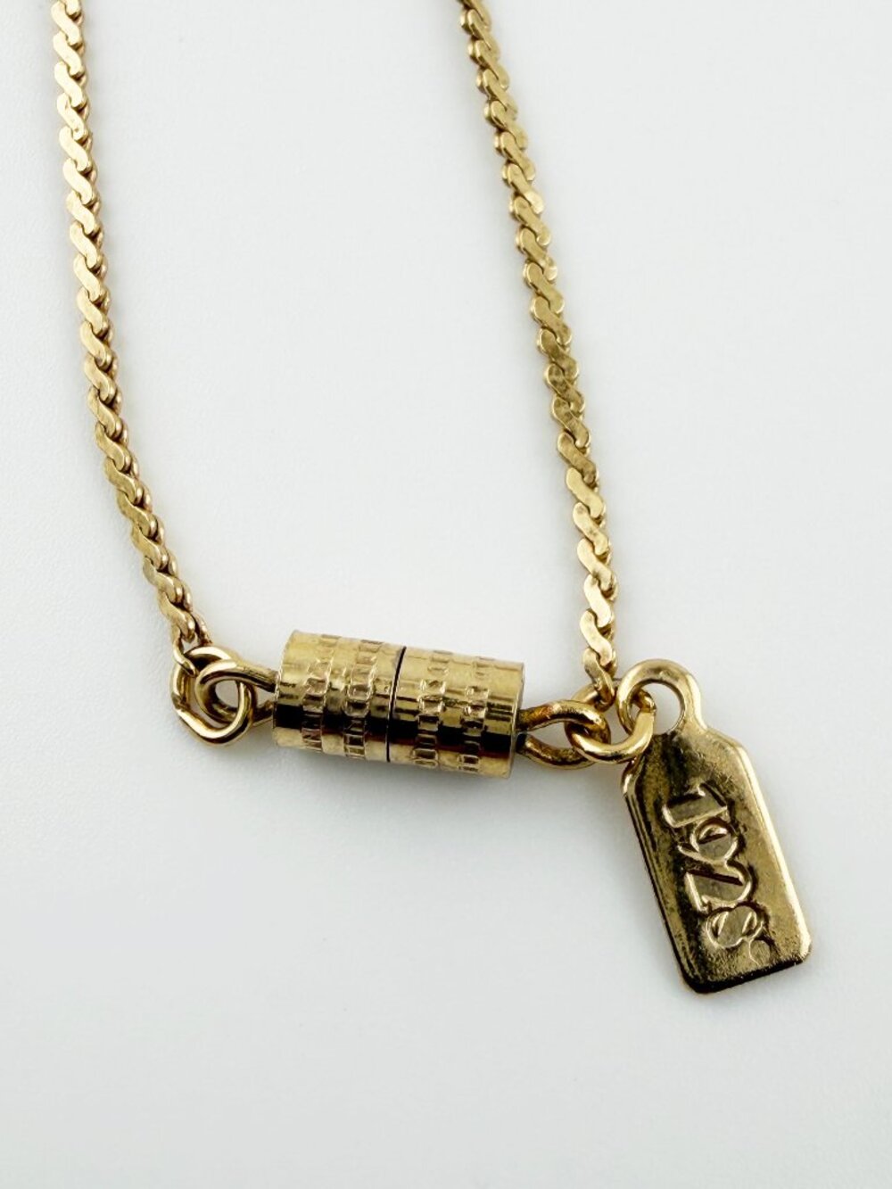 1928 Jewelry Co. Gold Tone Faux Pearl Oval Pendant Necklace - Grandmacore - Picture 8 of 8